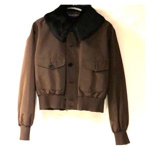 NWTs Ralph Lauren Purple 100% Silk Bomber Jacket